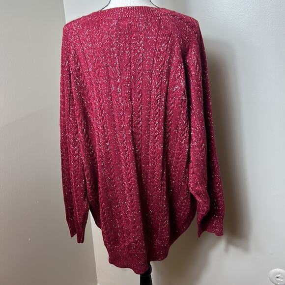 NWT Athleta decadent red metallic crew neck sweater - Picture 8 of 13